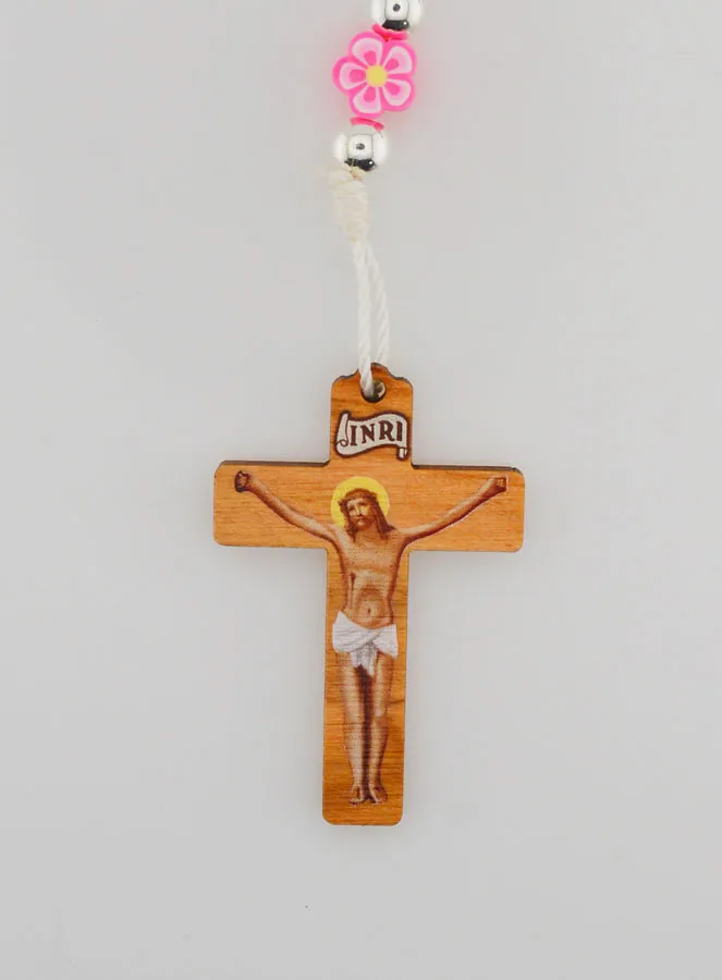 Multicoloured Miraculous Medal Rosary for Children (pic 3)