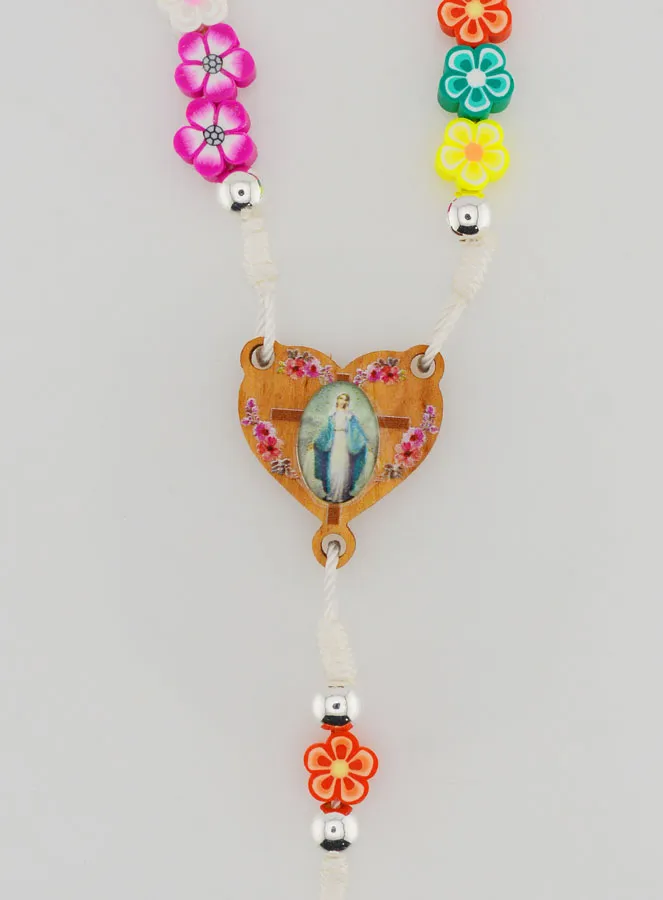 Multicoloured Miraculous Medal Rosary for Children (pic 4)