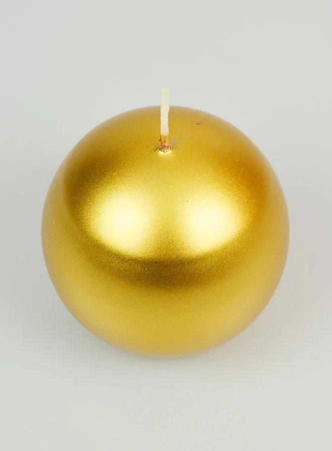 Golden Christmas Ball Candle - 8cm (pic 2)