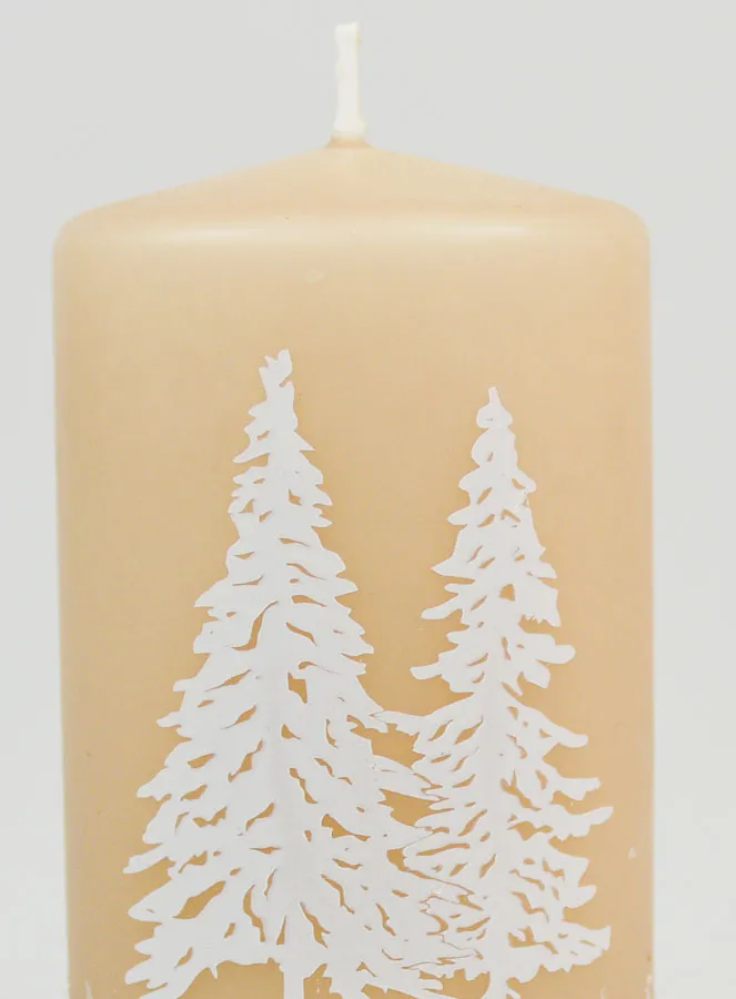 Christmas Candle Christmas Trees and Snow - Cappuccino (pic 3)