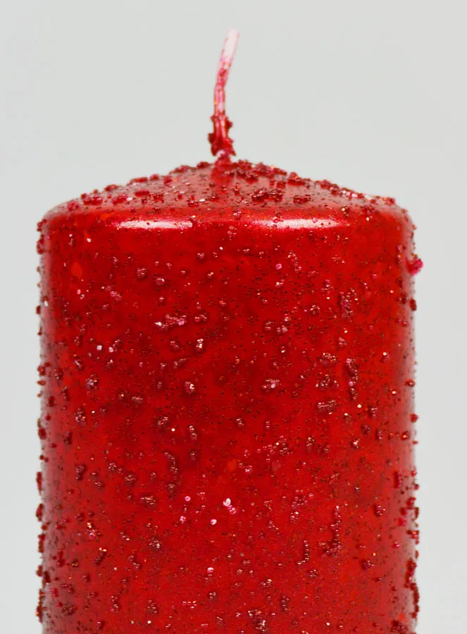 Tabletop Glitter Candle - Red (pic 3)
