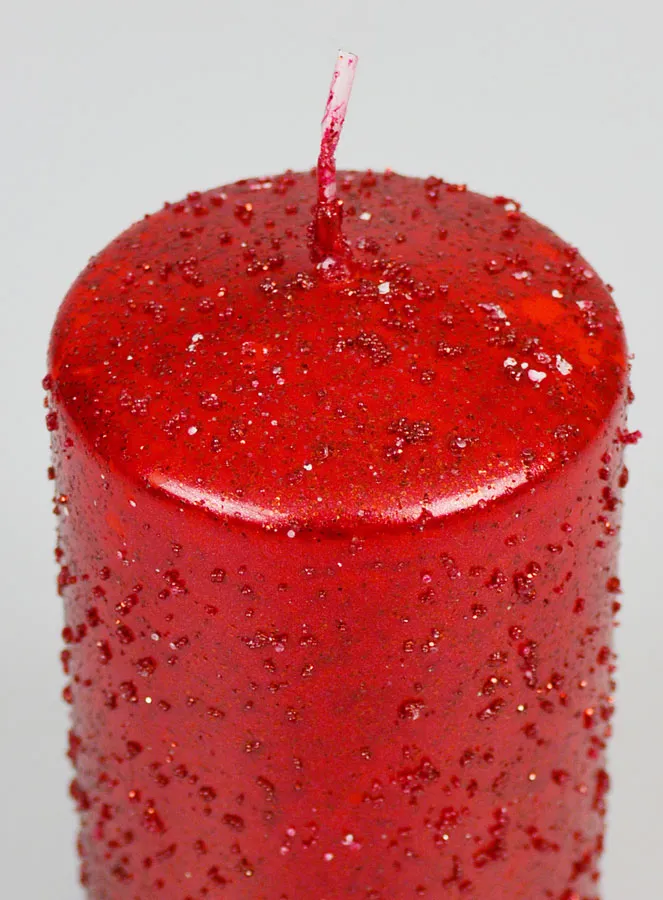 Christmas Candle with Glitter - Ruby Red (pic 4)