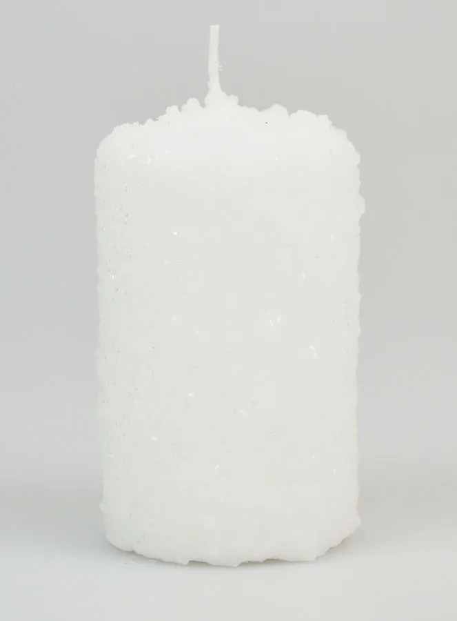 Christmas Candle with Snow Crystal Decoration (pic 1)