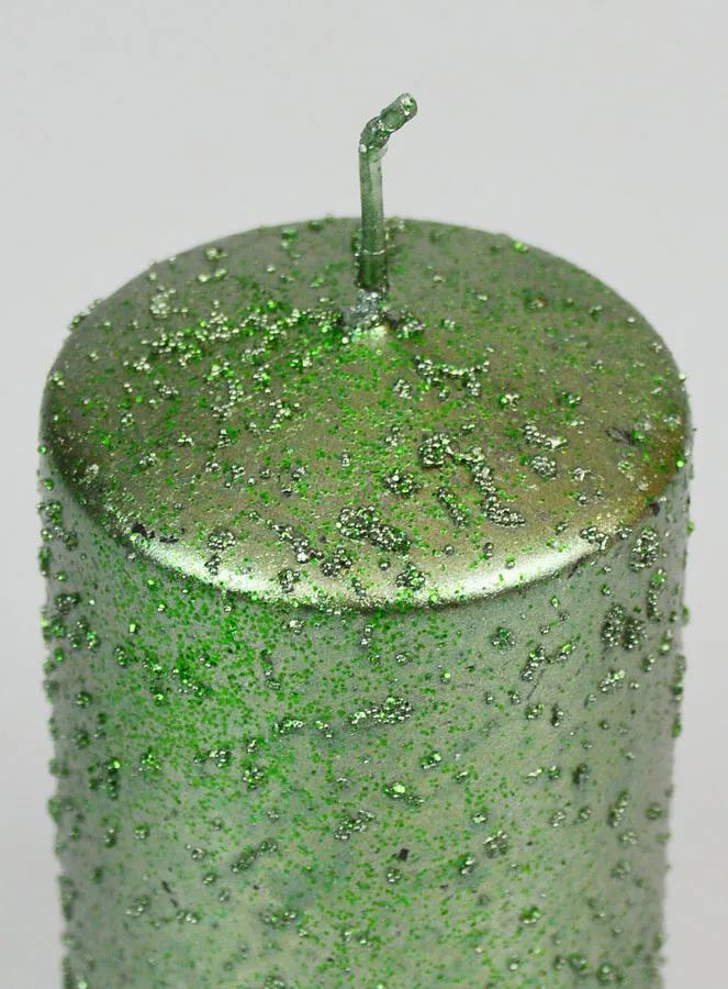 Tabletop Glitter Candle - Green (pic 4)