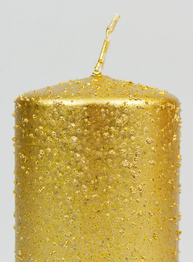 Tabletop Glitter Candle - Gold (pic 3)