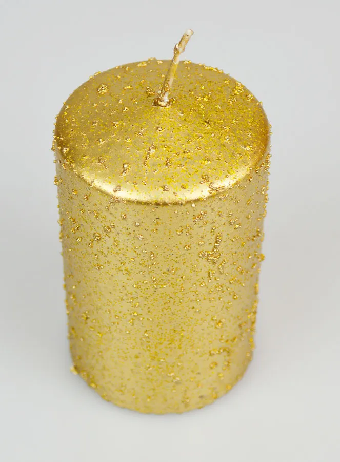 Christmas Candle with Glitter - Gold (pic 2)