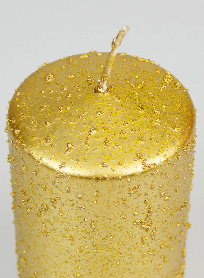 Christmas Candle with Glitter - Gold (pic 4)