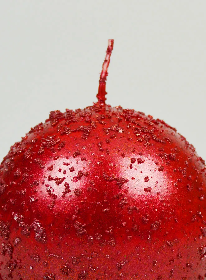Christmas Ball Candle 8cm - Ruby Red (pic 3)