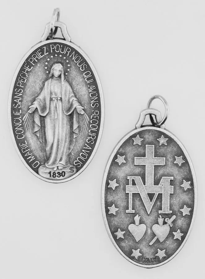 Miraculous Medal 30mm - Prayer in French (pic 1)