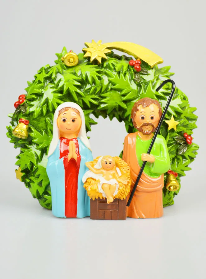 Christmas Wreath Nativity Scene - 15cm (pic 1)