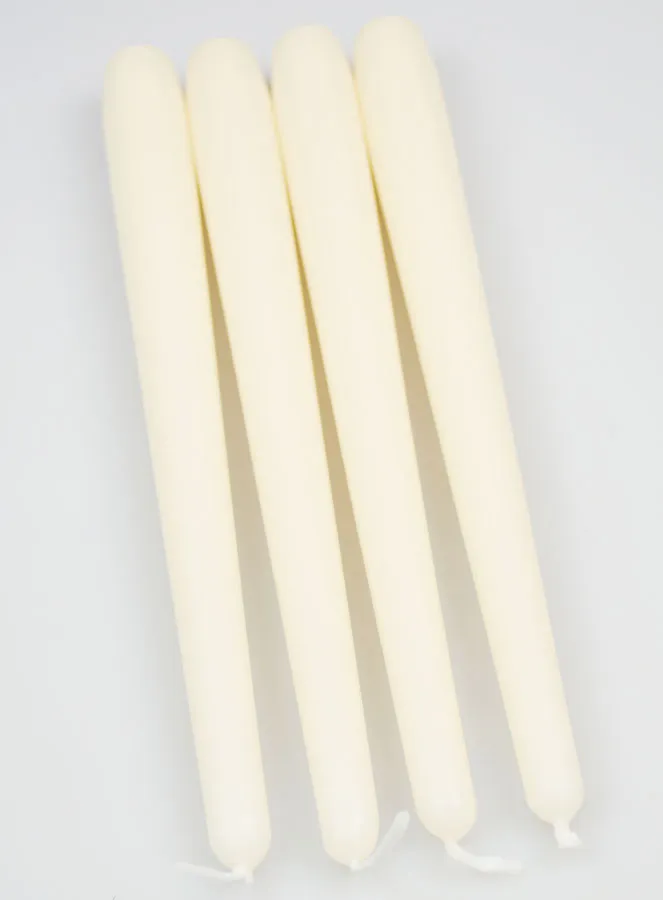 Set 4 Cylindrical Candles Ivory - 25cm (pic 2)
