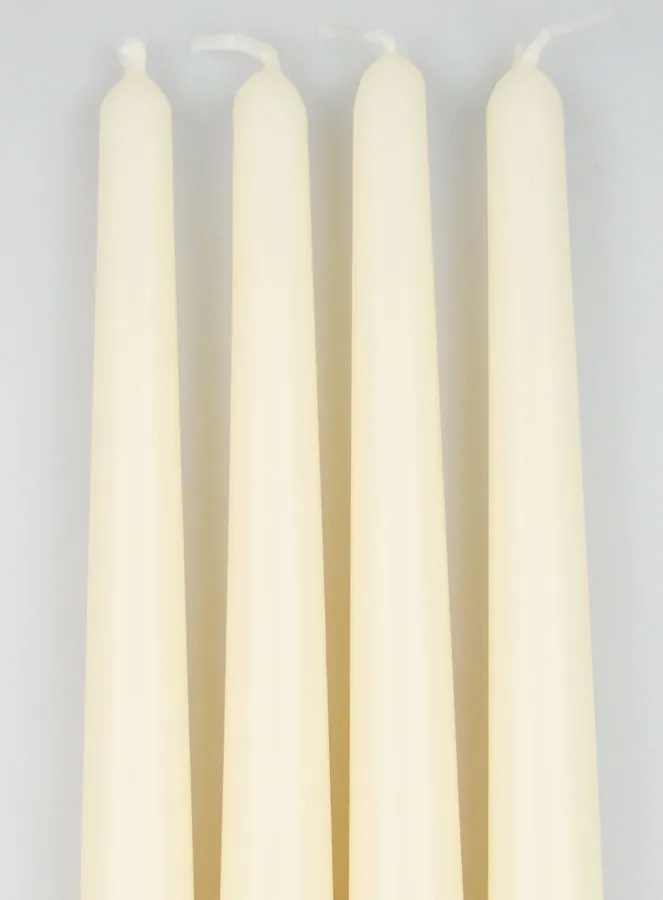 Set 4 Cylindrical Candles Ivory - 25cm (pic 3)
