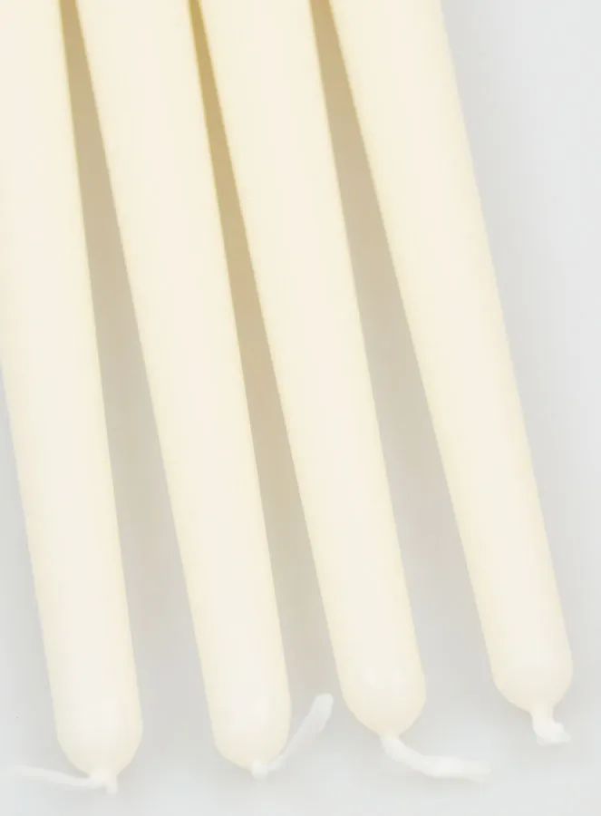 Set 4 Cylindrical Candles Ivory - 25cm (pic 4)