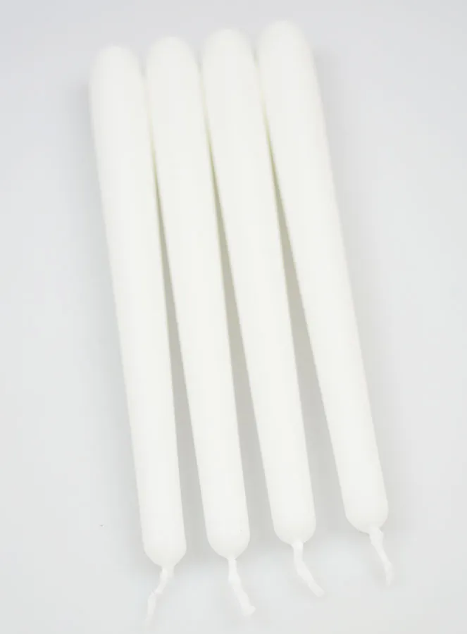 Set 4 Cylindrical Candles 25cm - White (pic 2)