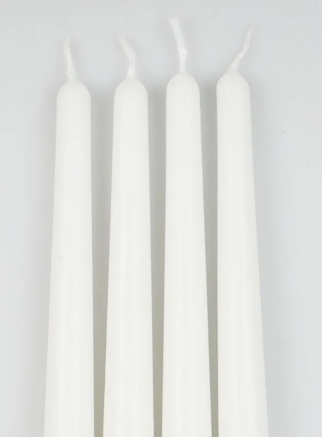 Set 4 Cylindrical Candles 25cm - White (pic 3)