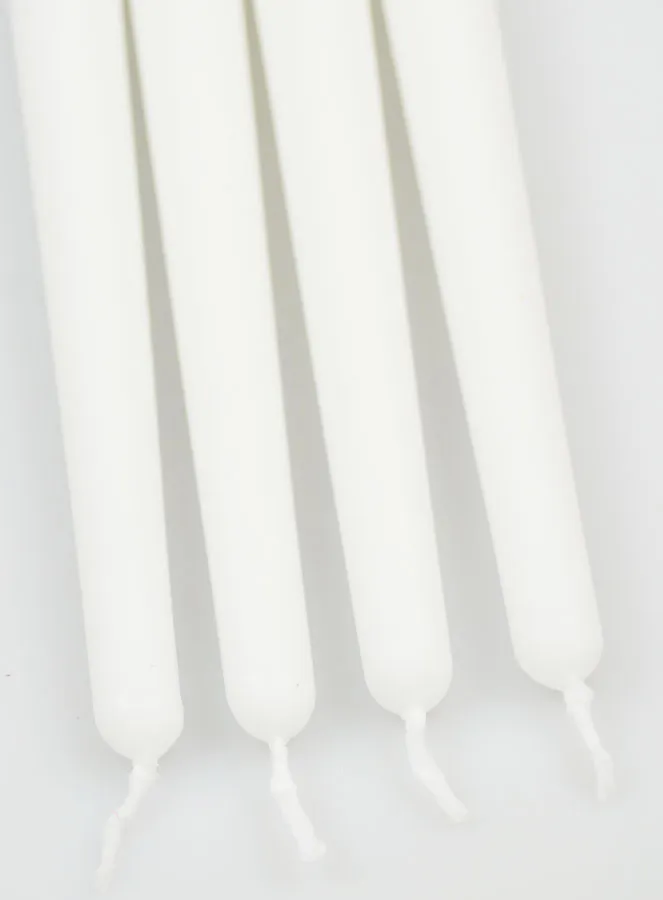 Set 4 Cylindrical Candles 25cm - White (pic 4)