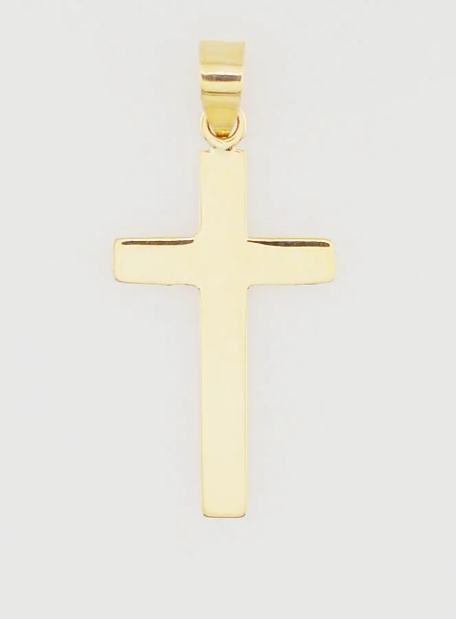 Flat Cross Pendant 9ct Gold - 20mm (pic 1)