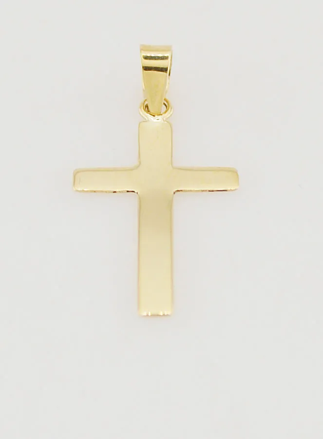 Flat Cross Pendant 9ct Gold - 20mm (pic 2)