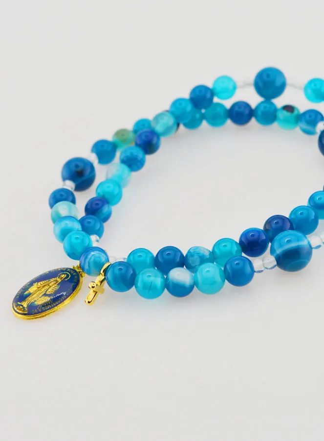 Miraculous Medal Rosary in Genuine Agate (pic 3)
