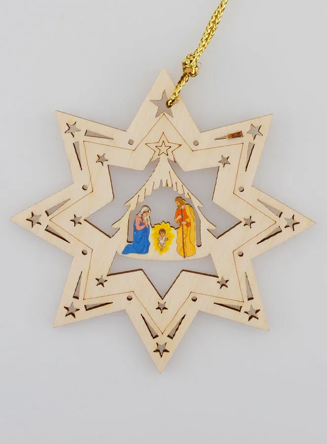 Hanging Christmas Decoration Nativity Scene - Star (pic 1)