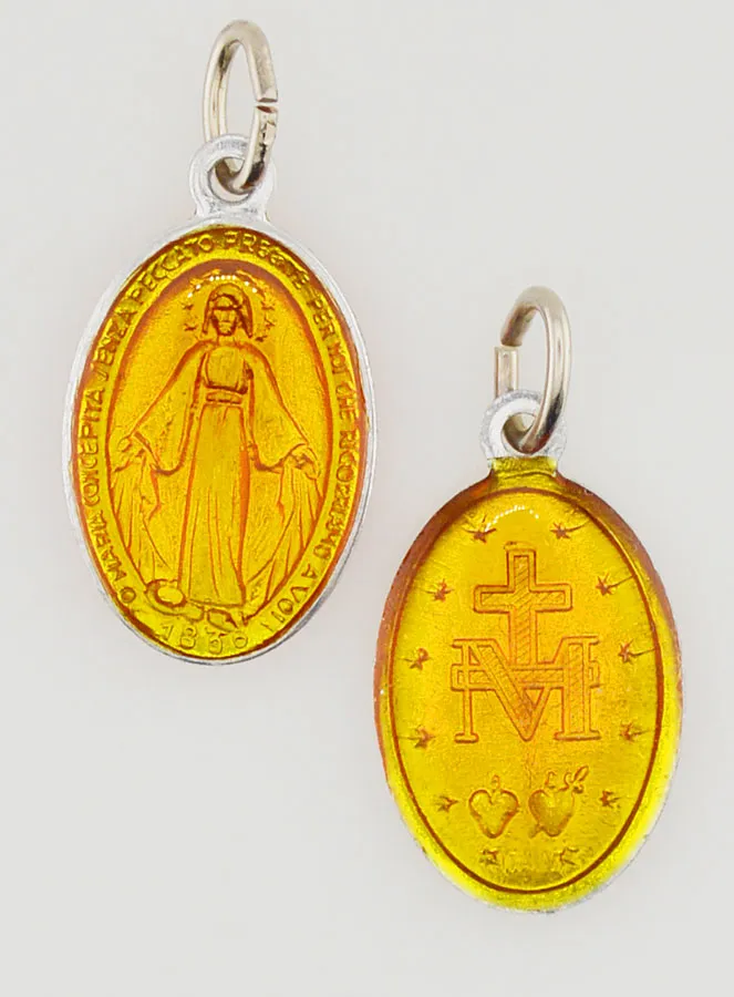 Orange Miraculous Medal - 18mm (pic 1)