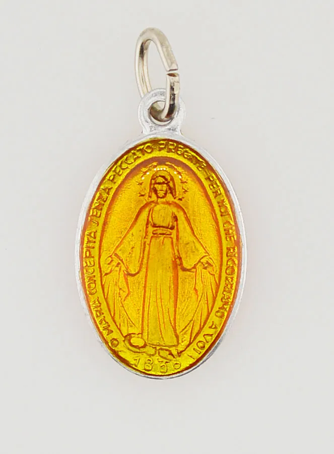 Orange Miraculous Medal - 18mm (pic 3)