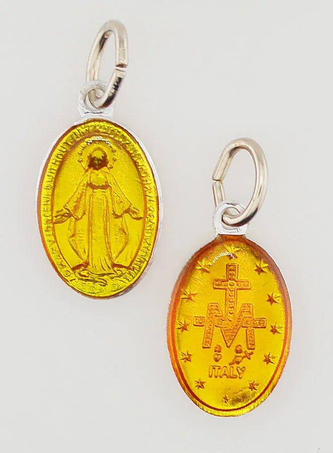 Orange Miraculous Medal - 14mm (pic 1)
