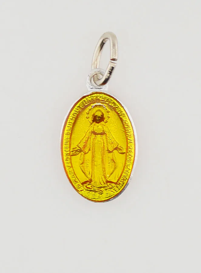 Orange Miraculous Medal - 14mm (pic 3)