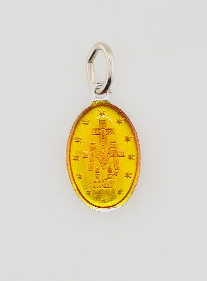 Orange Miraculous Medal - 14mm (pic 4)