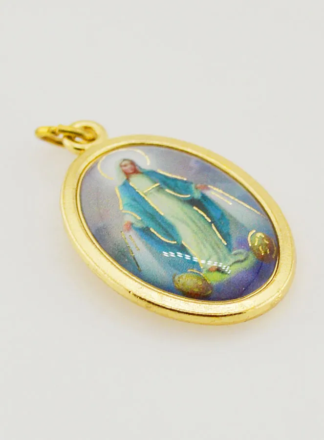 Coloured Miraculous Virgin Mary Medal 22mm (pic 3)