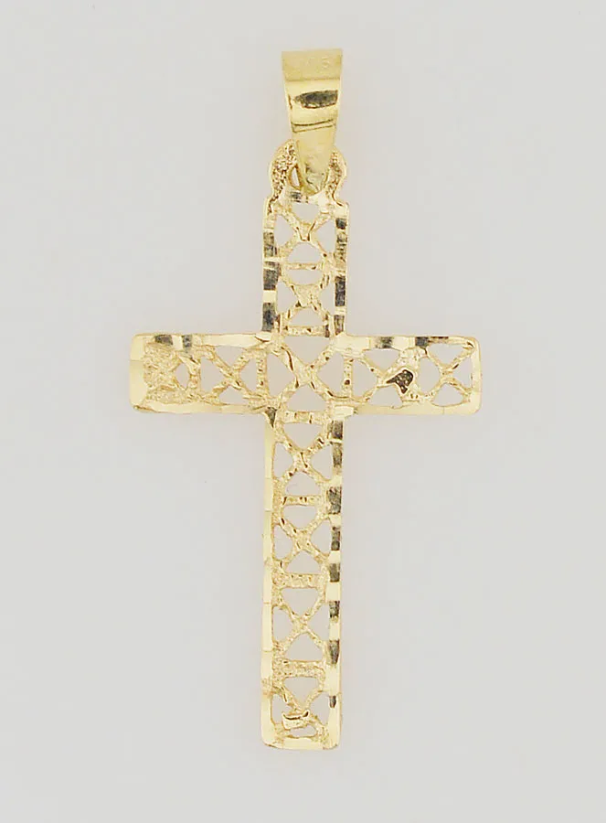 Openwork Cross Pendant 9ct Gold - 25mm (pic 1)