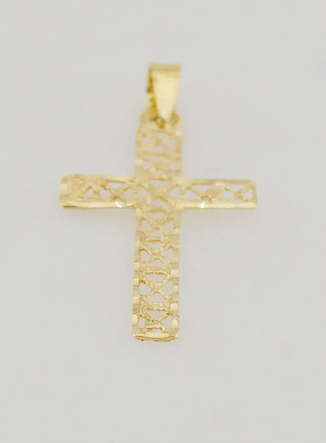Openwork Cross Pendant 9ct Gold - 25mm (pic 2)