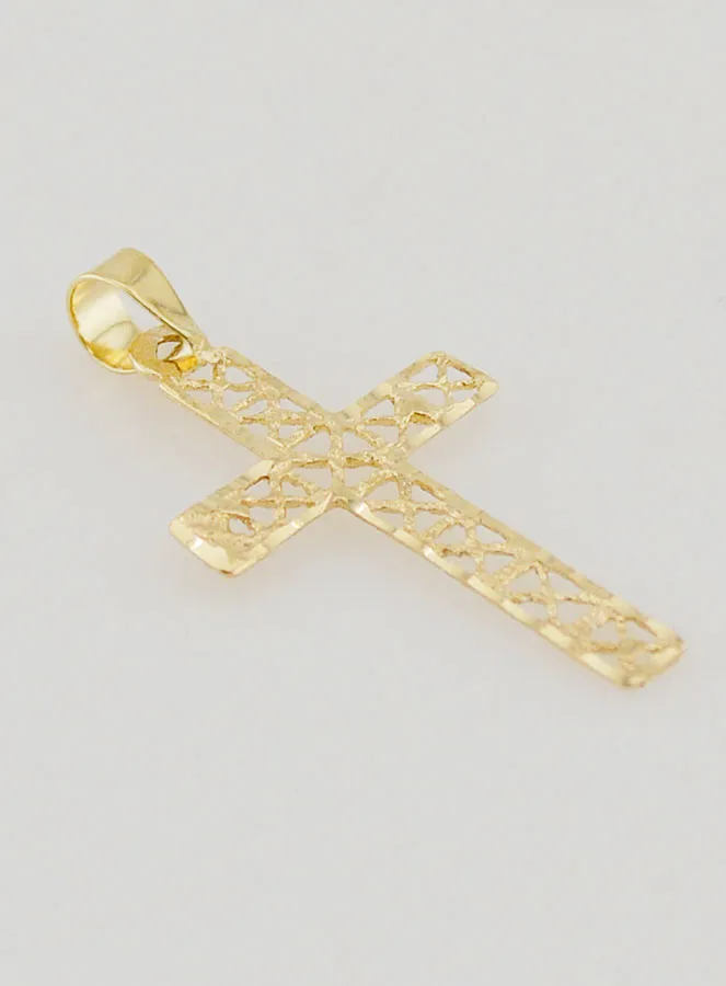 Openwork Cross Pendant 9ct Gold - 25mm (pic 3)
