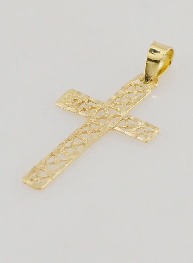 Openwork Cross Pendant 9ct Gold - 25mm (pic 4)