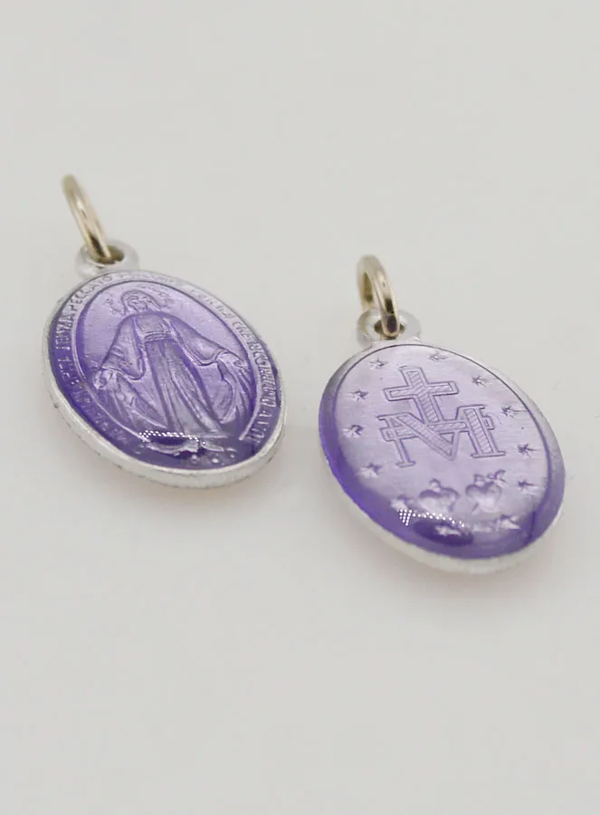 Purple Miraculous Medal - 18mm (pic 2)