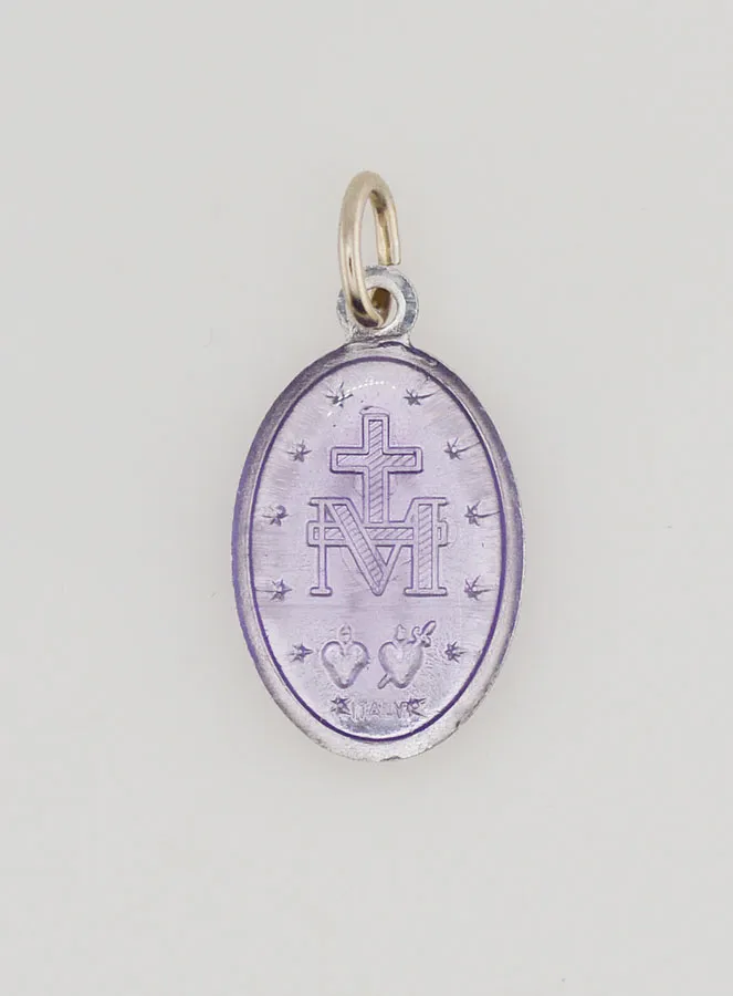 Purple Miraculous Medal - 18mm (pic 4)
