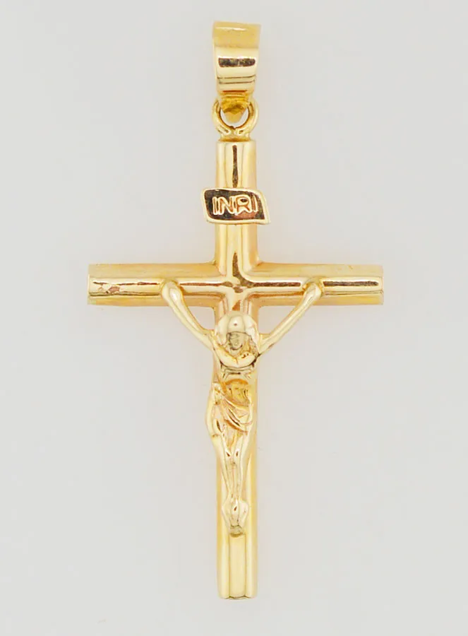 Christ Cross Pendant 9ct Gold - 25mm (pic 1)
