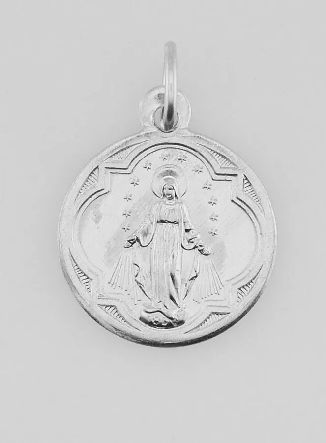 Miraculous Virgin Mary Medal in Aluminium - 15mm (pic 1)