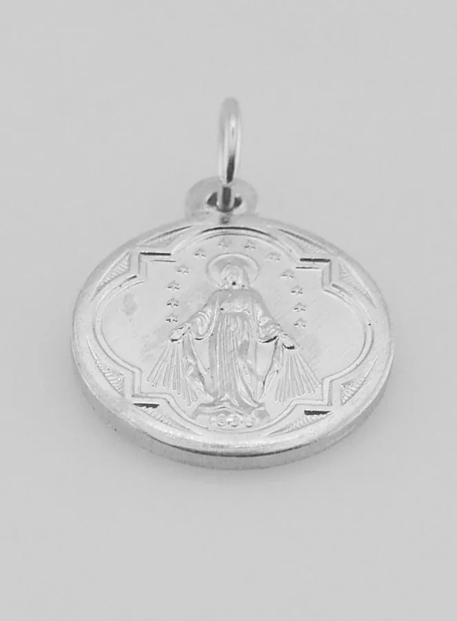 Miraculous Virgin Mary Medal in Aluminium - 15mm (pic 2)