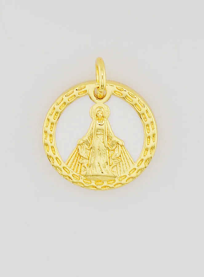 Miraculous Virgin Mary Medal in Mother-of-Pearl - 15mm (pic 1)