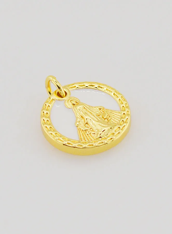 Miraculous Virgin Mary Medal in Mother-of-Pearl - 15mm (pic 3)