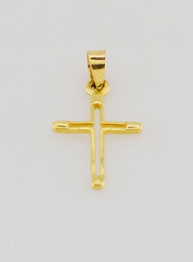 Contour Cross Pendant 15mm - 9ct Gold (pic 2)