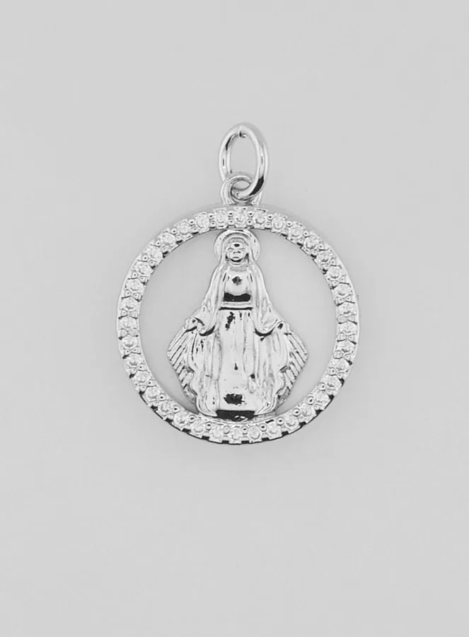 Miraculous Virgin Mary Medal in Mother-of-Pearl - 15mm (pic 1)