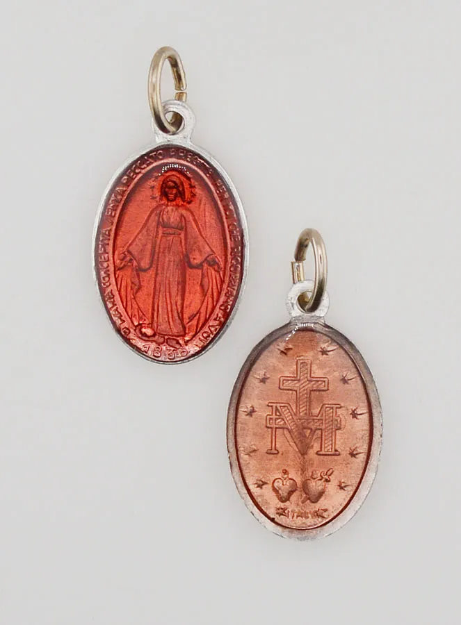 Red Miraculous Medal - 18mm (pic 1)
