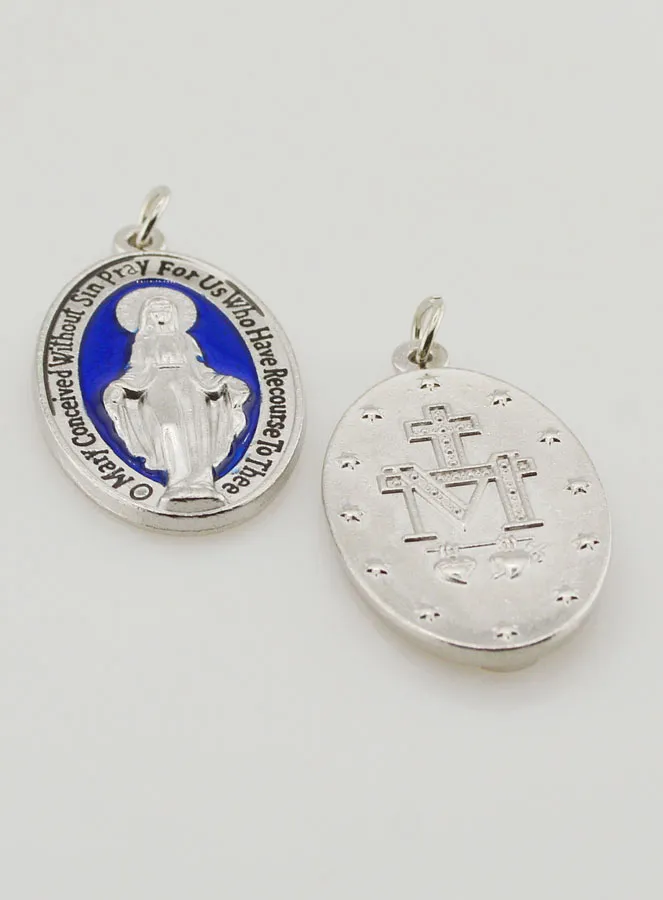 Blue Miraculous Medal - 30mm (pic 2)
