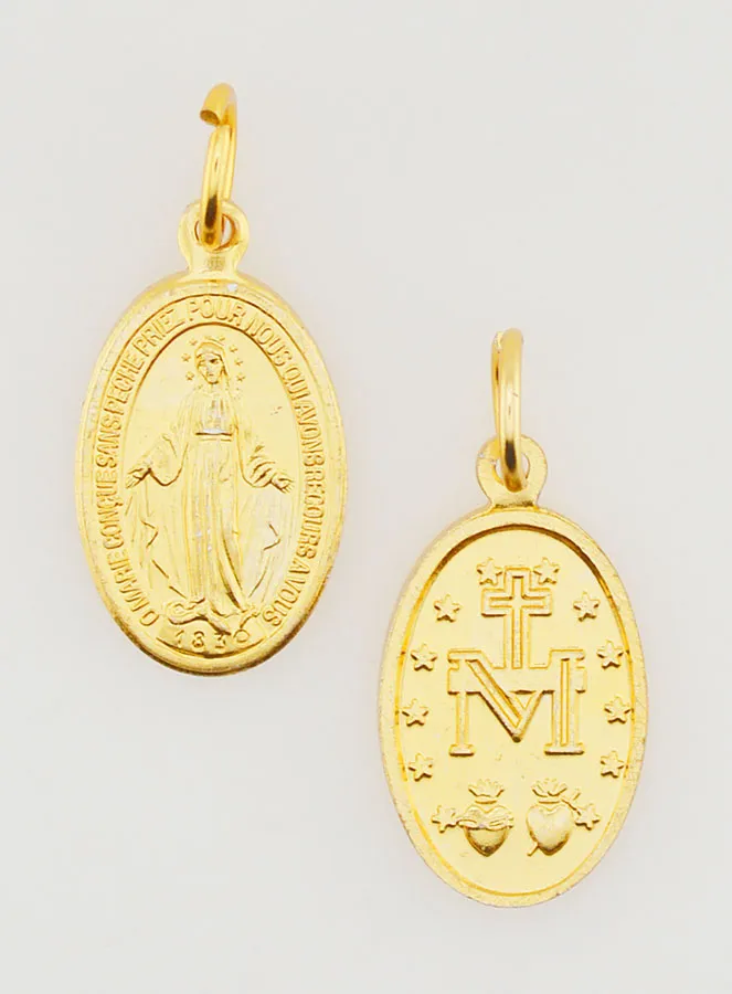 Miraculous Medal in Golden Aluminium - 19mm (pic 1)