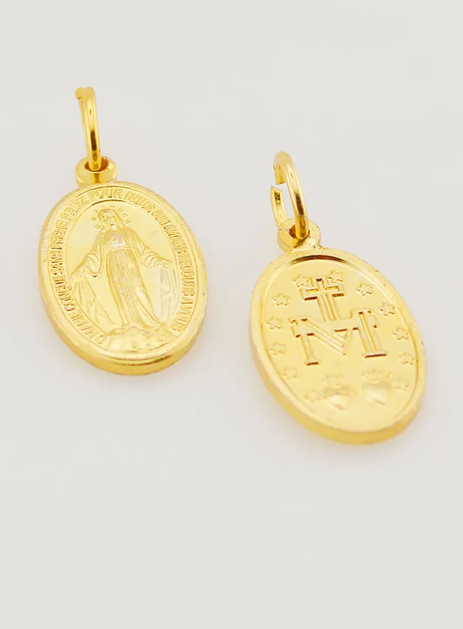 Miraculous Medal in Golden Aluminium - 19mm (pic 2)
