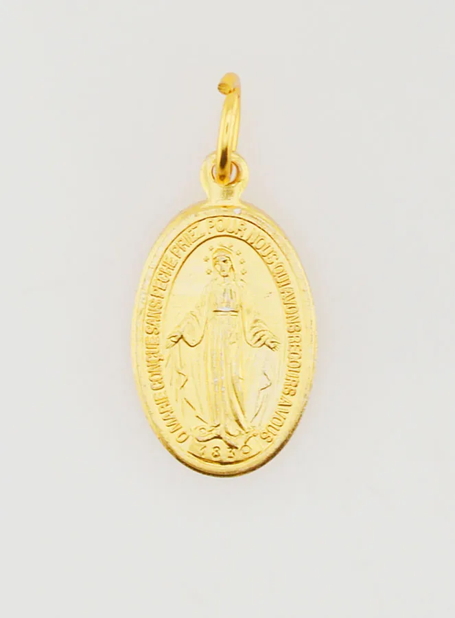 Miraculous Medal in Golden Aluminium - 19mm (pic 3)