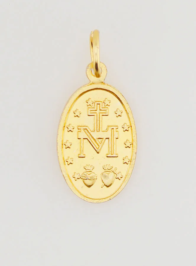 Miraculous Medal in Golden Aluminium - 19mm (pic 4)