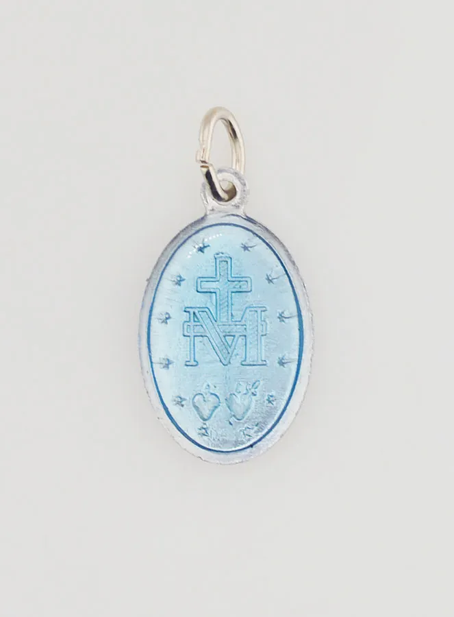Blue Miraculous Medal - 18mm (pic 4)